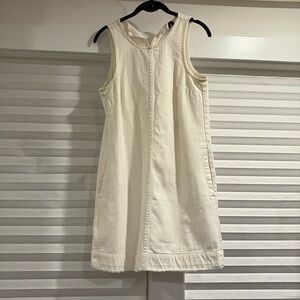 J crew white denim tank dress with pockets size 4